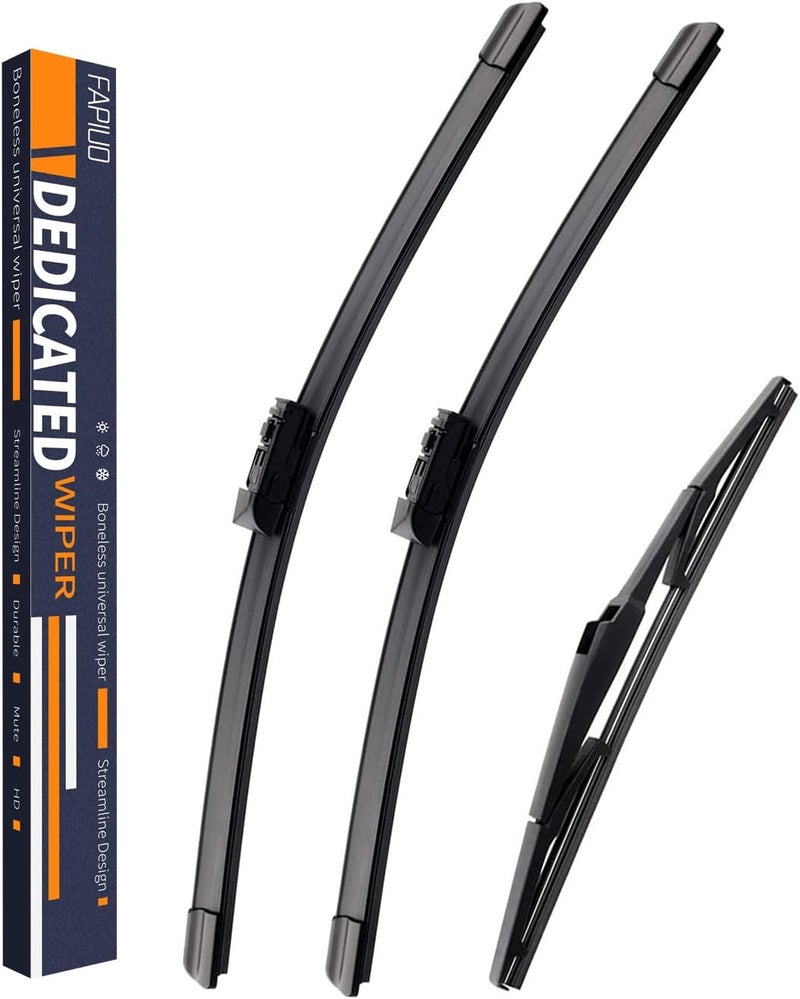 FAPIUO Replacement for Toyota Prius 2016-2023 Silent Wipers - Front and Rear Windshield Wipers 28"/16"+16" Full Blade Set (3 Pack) TOP LOCK - Image 1